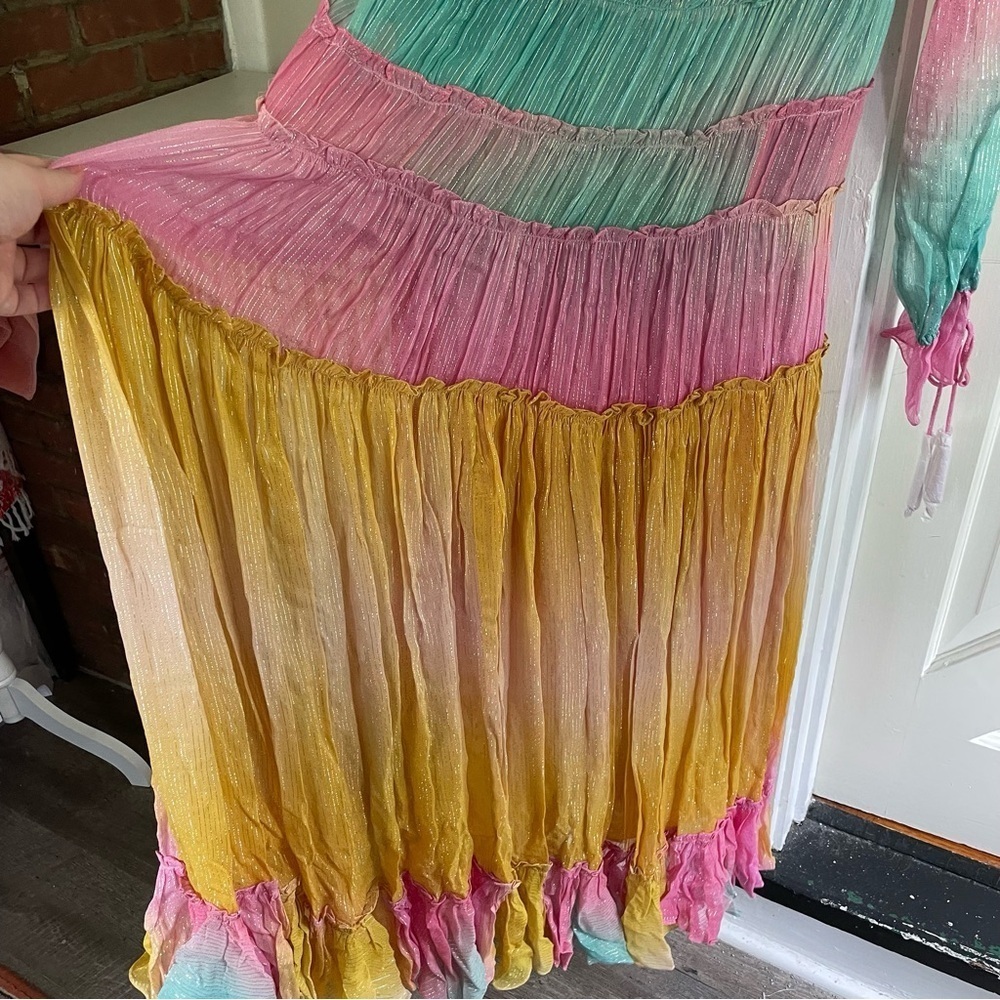 ROCOCO SAND Maxi Dress Summer Sequin Pastel High-Low - Picture 12 of 13